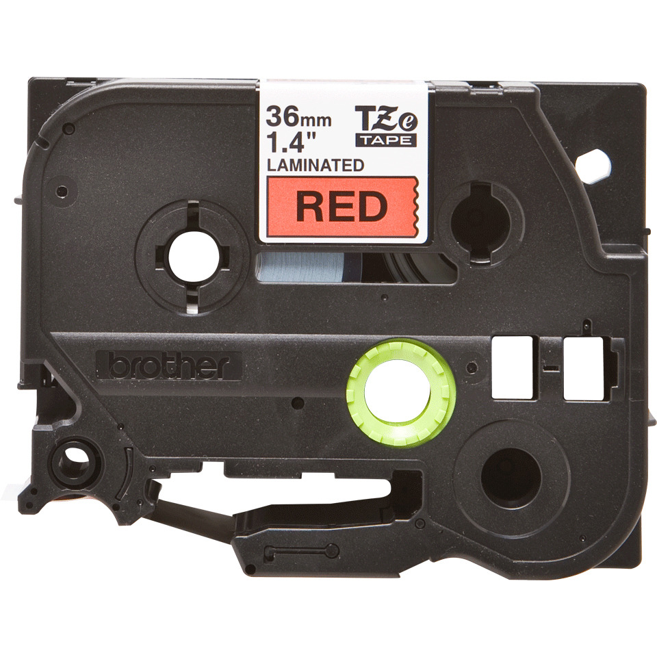 Kassette, LAMINATED, 36mm, RED, Brother, Kassette, Tapeschnitt, Rot, Laminiert, Brother
