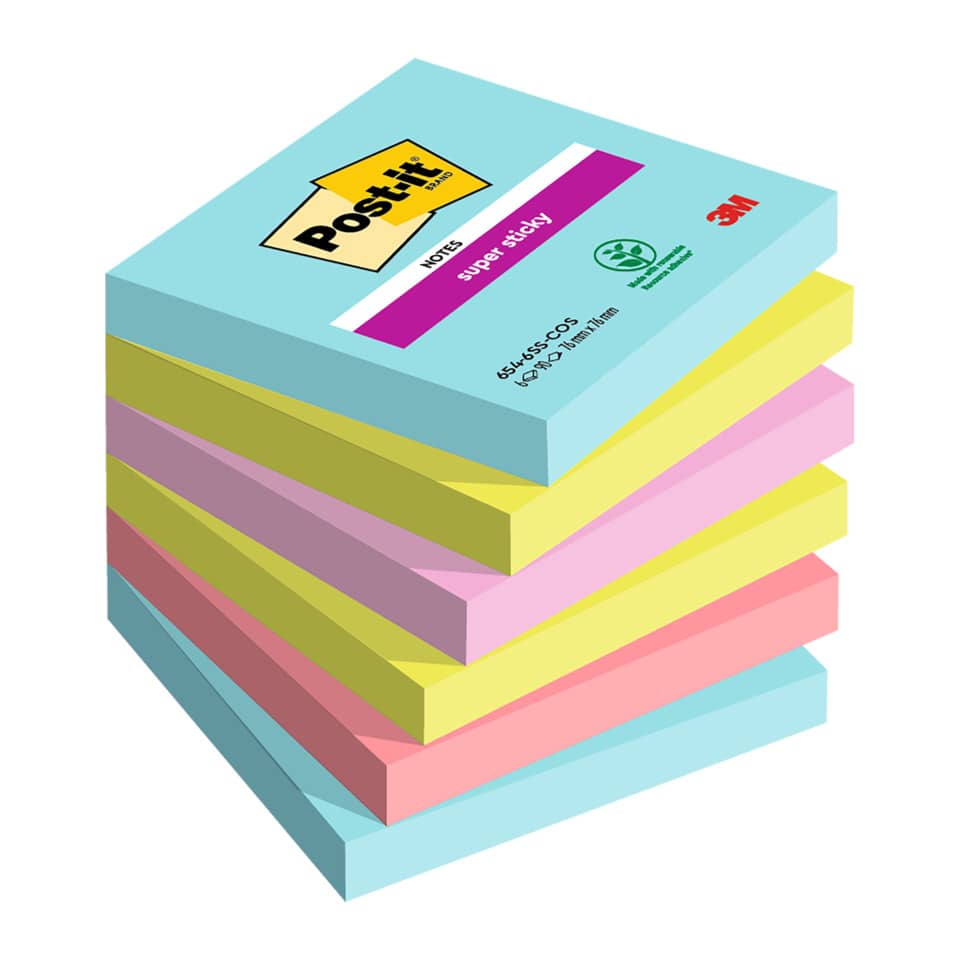 Post-it Zettel, Nadeln, Haftnotizen, Mehrfarbig, Notizblock