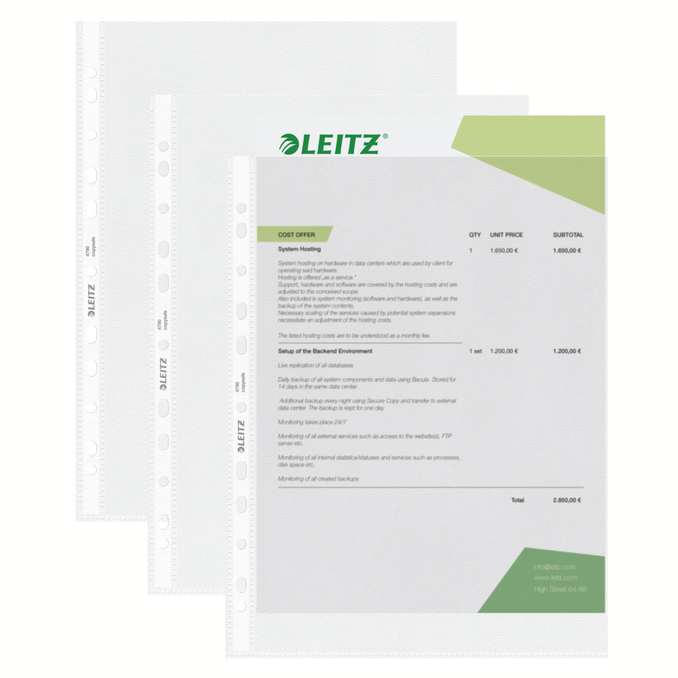 A4-Form, Druckvorlage, Kostenvoranschlag, Kostenangebot, Leitz-Logo