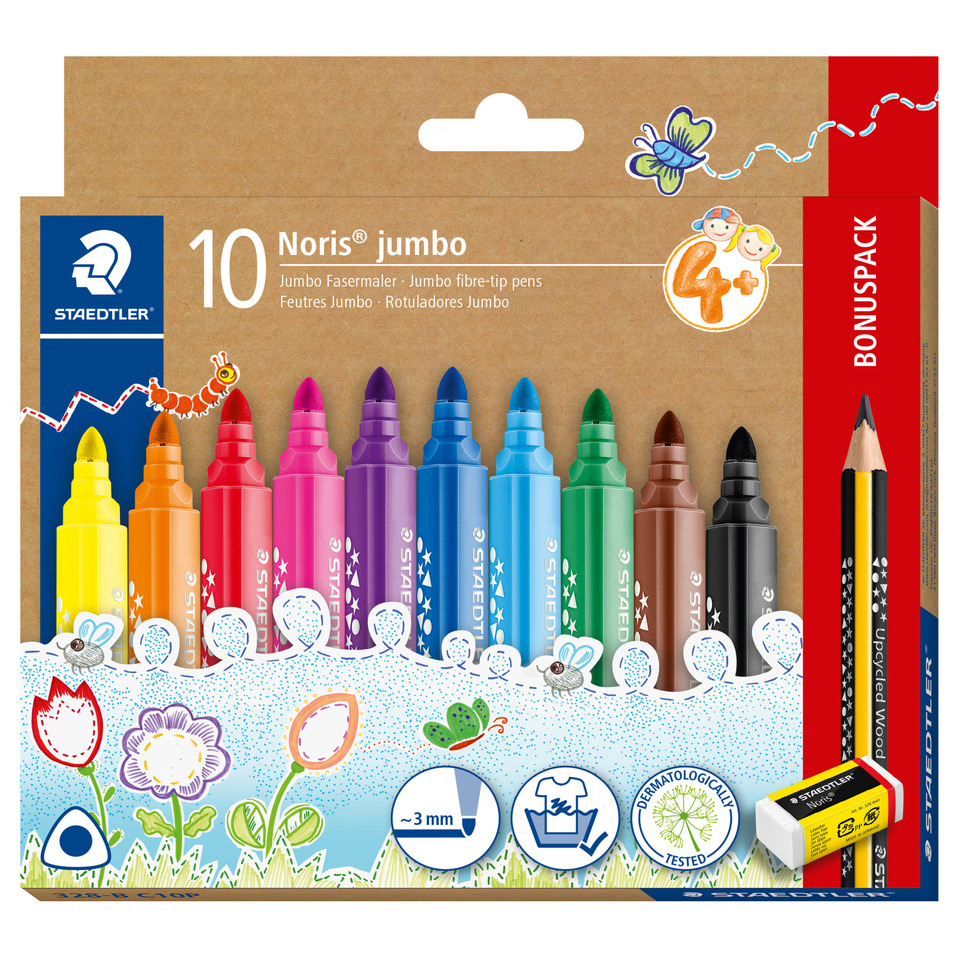 Kinderfarbenstifte, Jumbo Filzstifte, 10er Pack, Farbstifte, Buntstifte