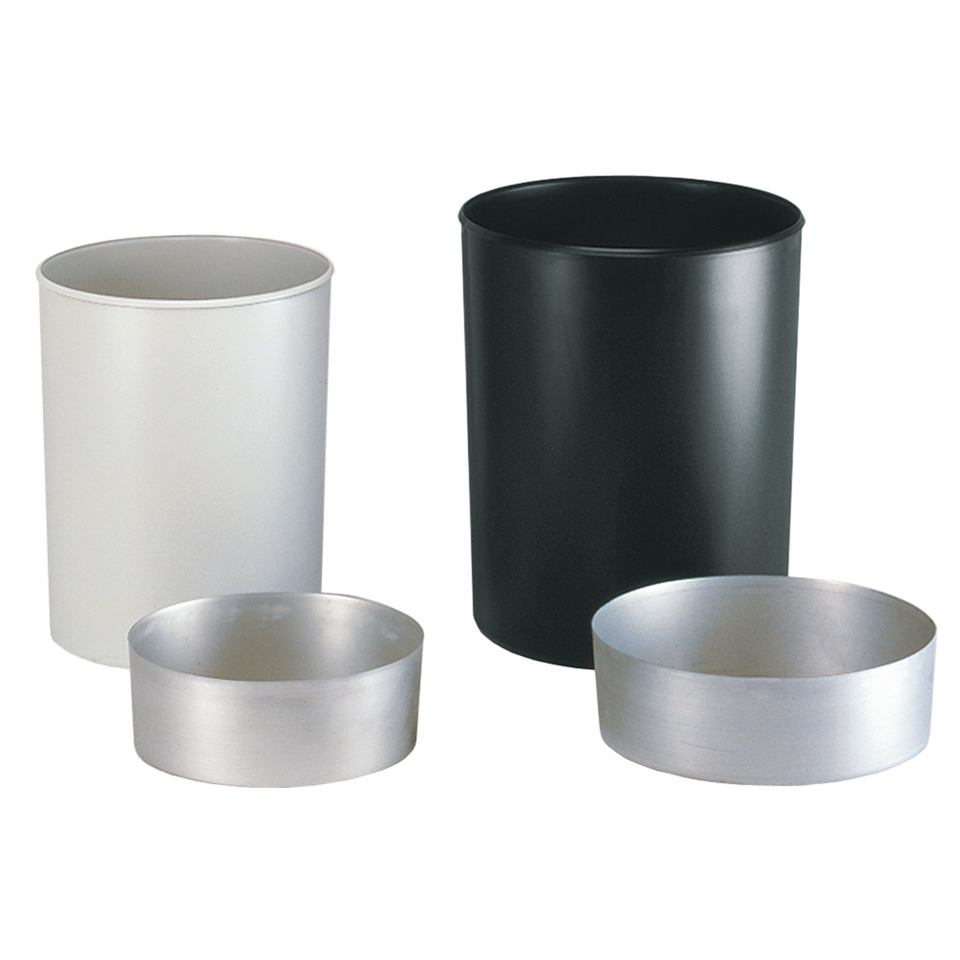 Müllbehälter, Abfalleimer, Trash can, Eimer aus Metall, Rundbehälter