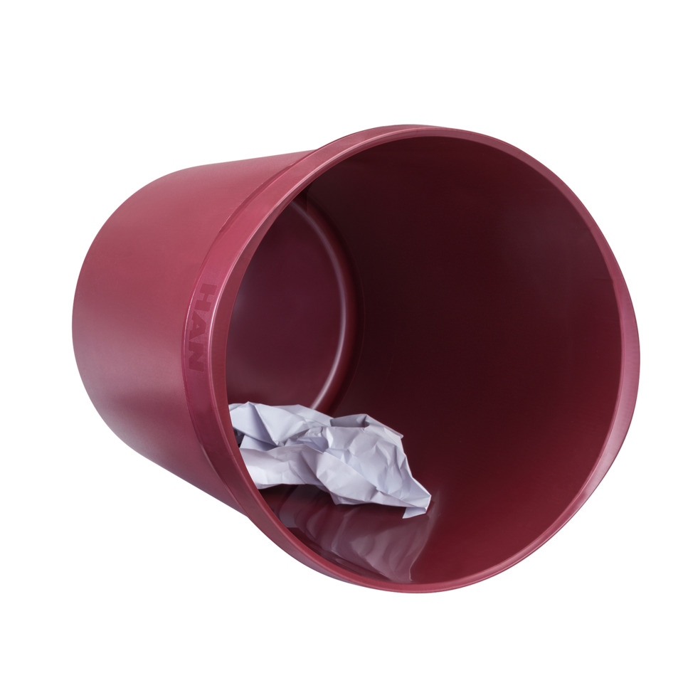 Mülleimer, Eimer, Abfalleimer, Röhrenform, roter Behälter