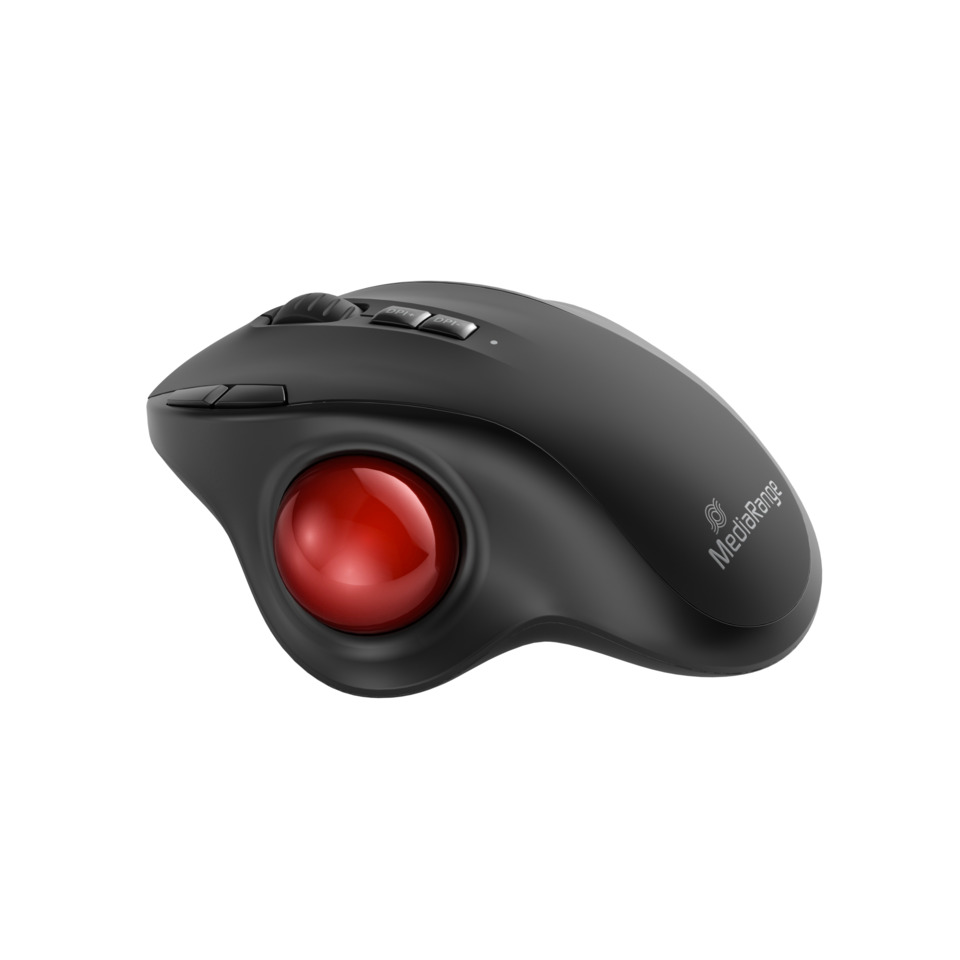 ergonomische Maus, Trackball, rote Kugel, kabellose Maus, Handballenauflage