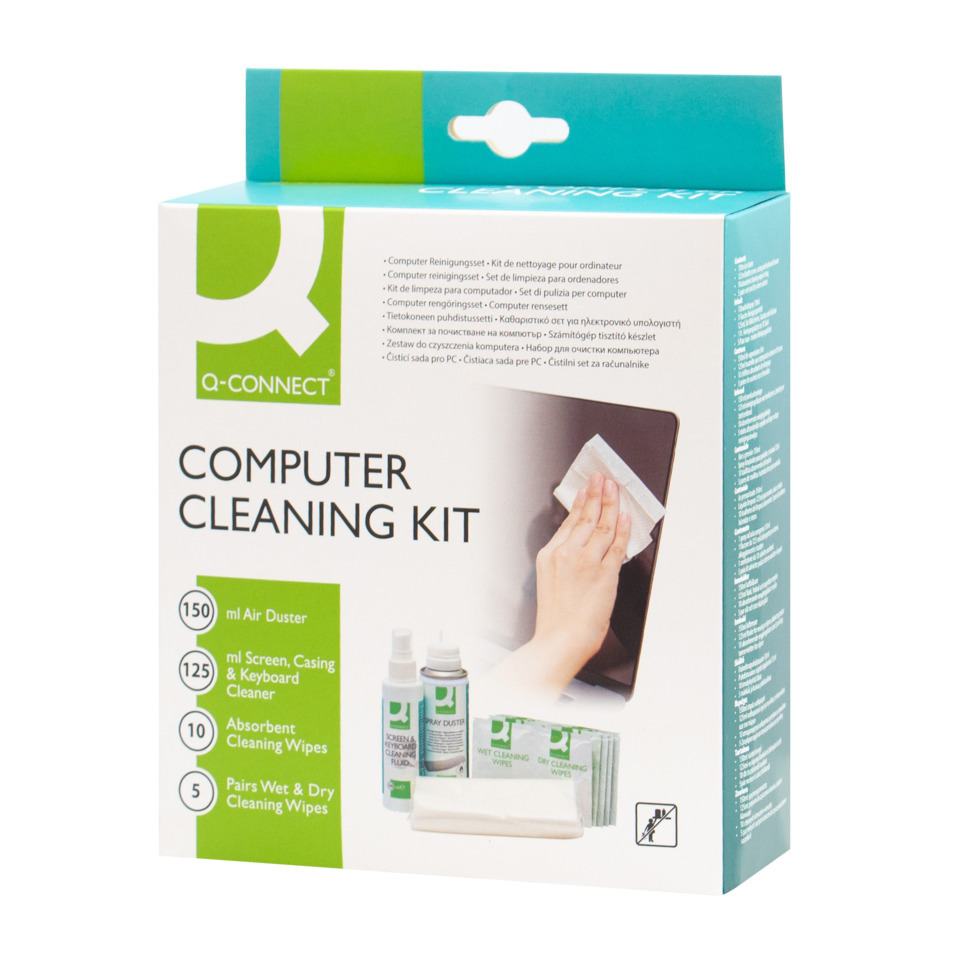 computer cleaning kit, air duster, screen cleaner, keyboard cleaner, wet wipes