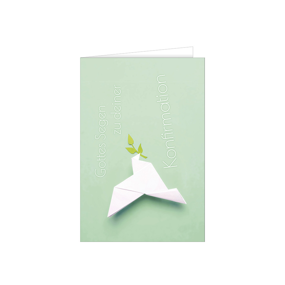 Grußkarte, Kartenmotiv, Origami, Papier, Grün