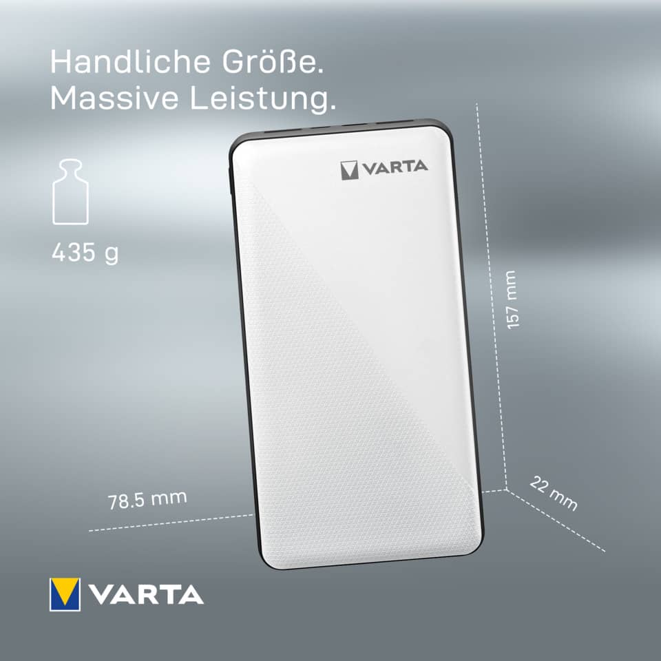 Powerbank, 3000mAh?, No, VARTA, White