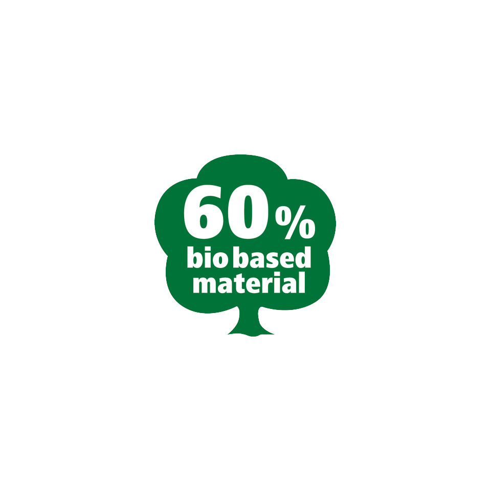 bio material, 60%, grün, Baumform, Etikett