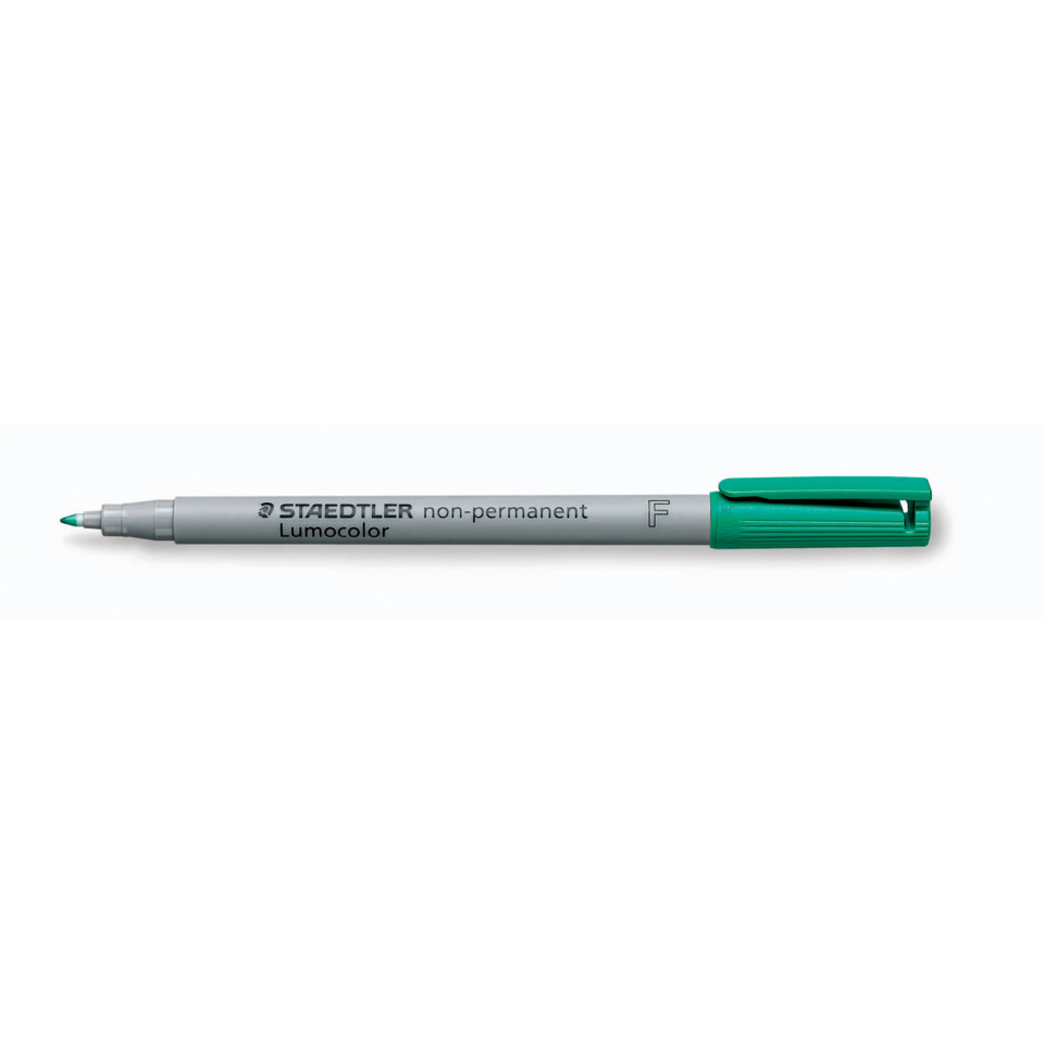 Marker, Lumocolor, Staedtler, Grüner Deckel, Feiner Punkt