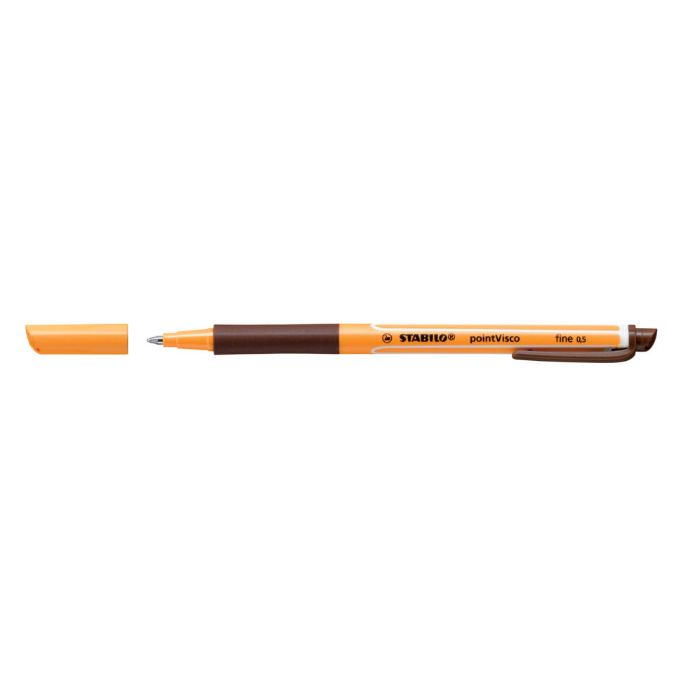 Stabilo Markierstift, orange Marker, feiner Punkt, brauner Griff, nachfüllbar?