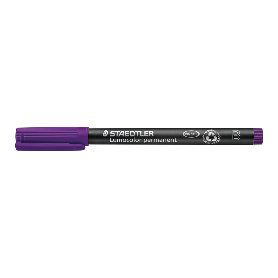 Lumoscolor permanent, Marker, Purple, Fine tip, Permanent ink