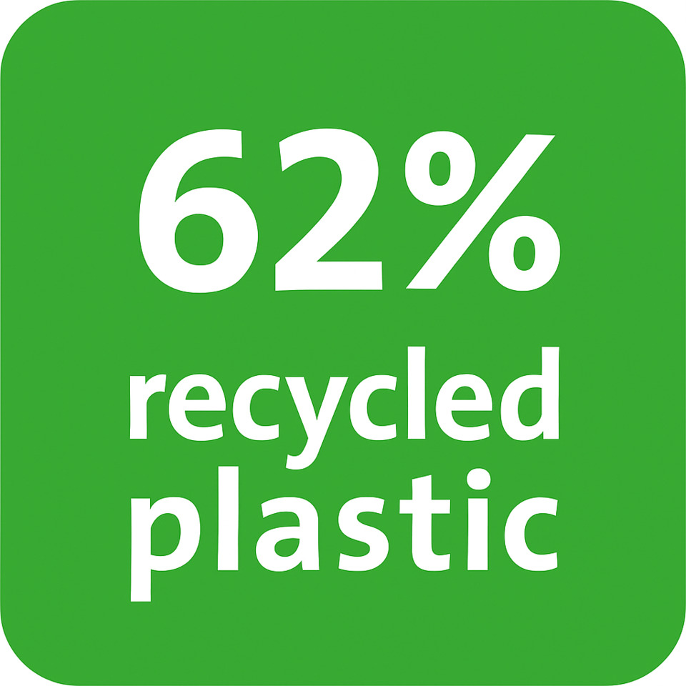 recycelt, Kunststoff, grün, Prozentsatz, Hinweis