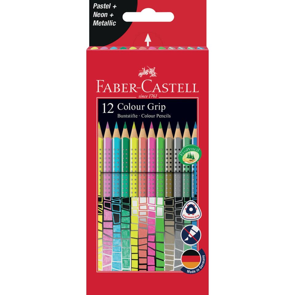 Buntstifte, Farbstifte, 12 Farben, Grip, Künstlerbedarf