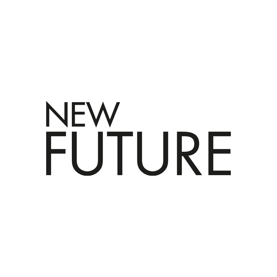 text, logo, NEW FUTURE, weißer hintergrund, schwarze typografie