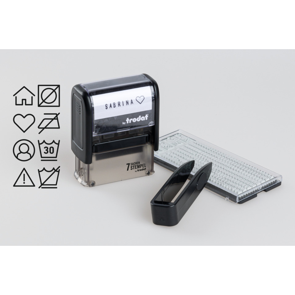 Stempel, Bürostempel, Schwarzer Stempel, Trodat, 7 Sachen Stempel