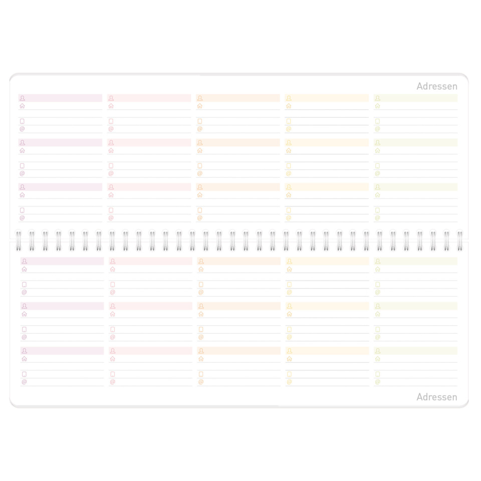 Notizblock, Kalender, Hüllenplan, Spiralbindung, Pennenschutz