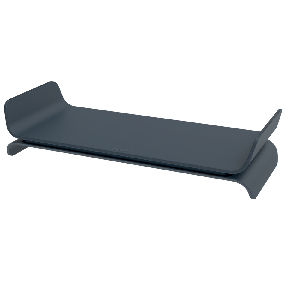 Monitorständer, Schreibtischständer, ergonomisch, Metall, blau-grau