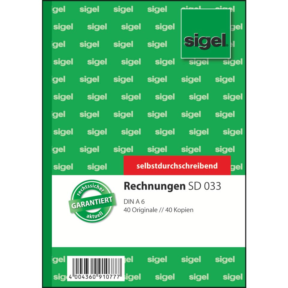Notizbuch, Rechungen, DIN A6, selbstdurchschreibend, kopien