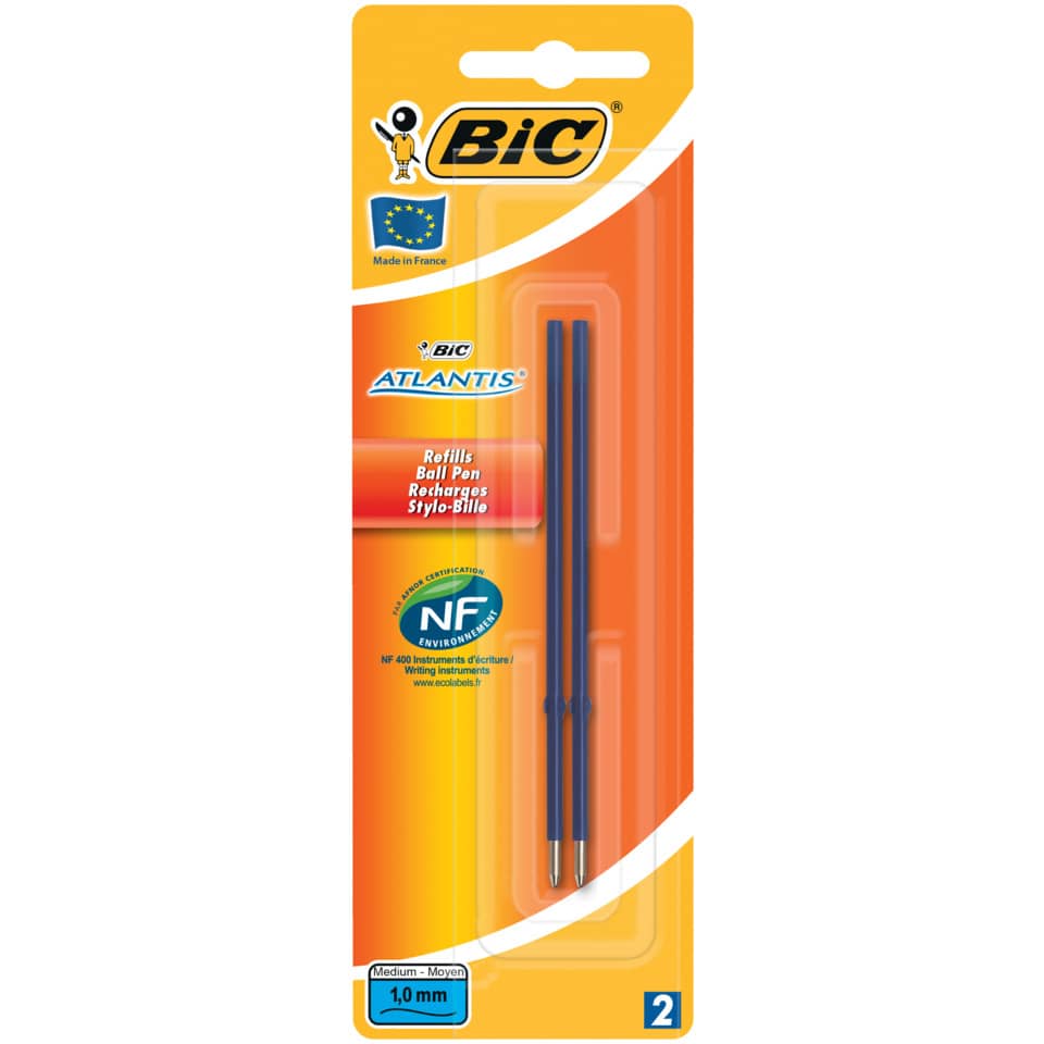 Kugelschreiber, Nachfüllpack, Blauer Stift, Mittlere Spitze, Nachfüllminen