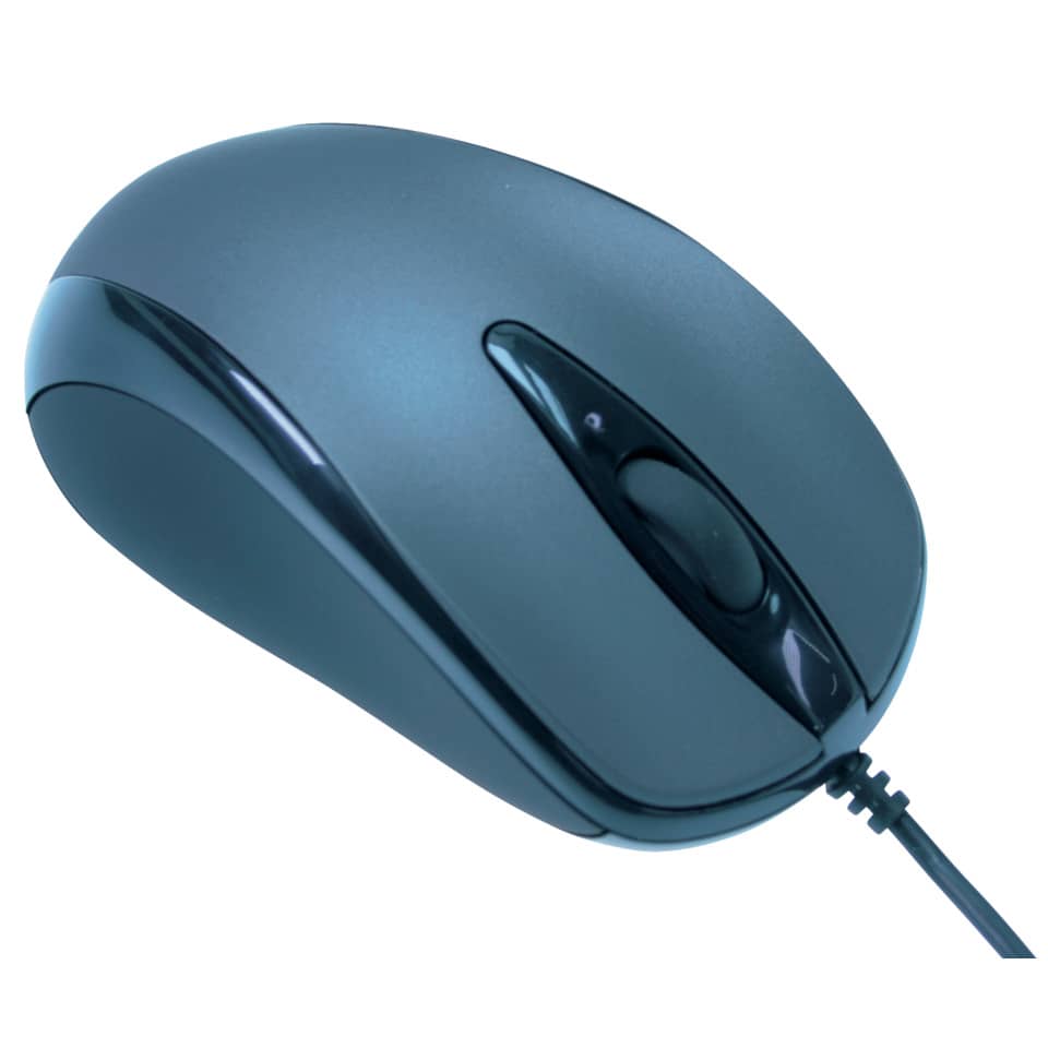Computermaus, USB kabelgebundene Maus, optische Maus, Scrollrad, blau
