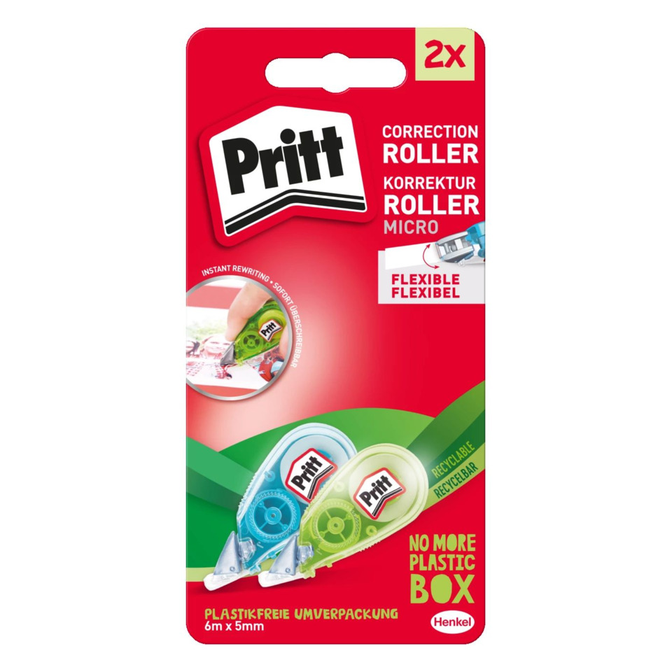 Korrekturroller, Pritt, Roller, 6m x 5mm, Kunststofffrei Verpackung
