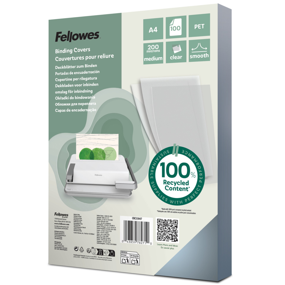 Bindemittel, A4, 100% recycelt, PET, Papier