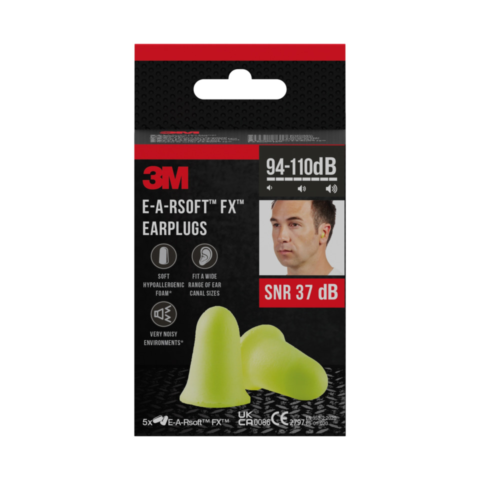 Earpads, Ohrstöpsel, Schwamm-Form, Neongrün, SNR 37 dB
