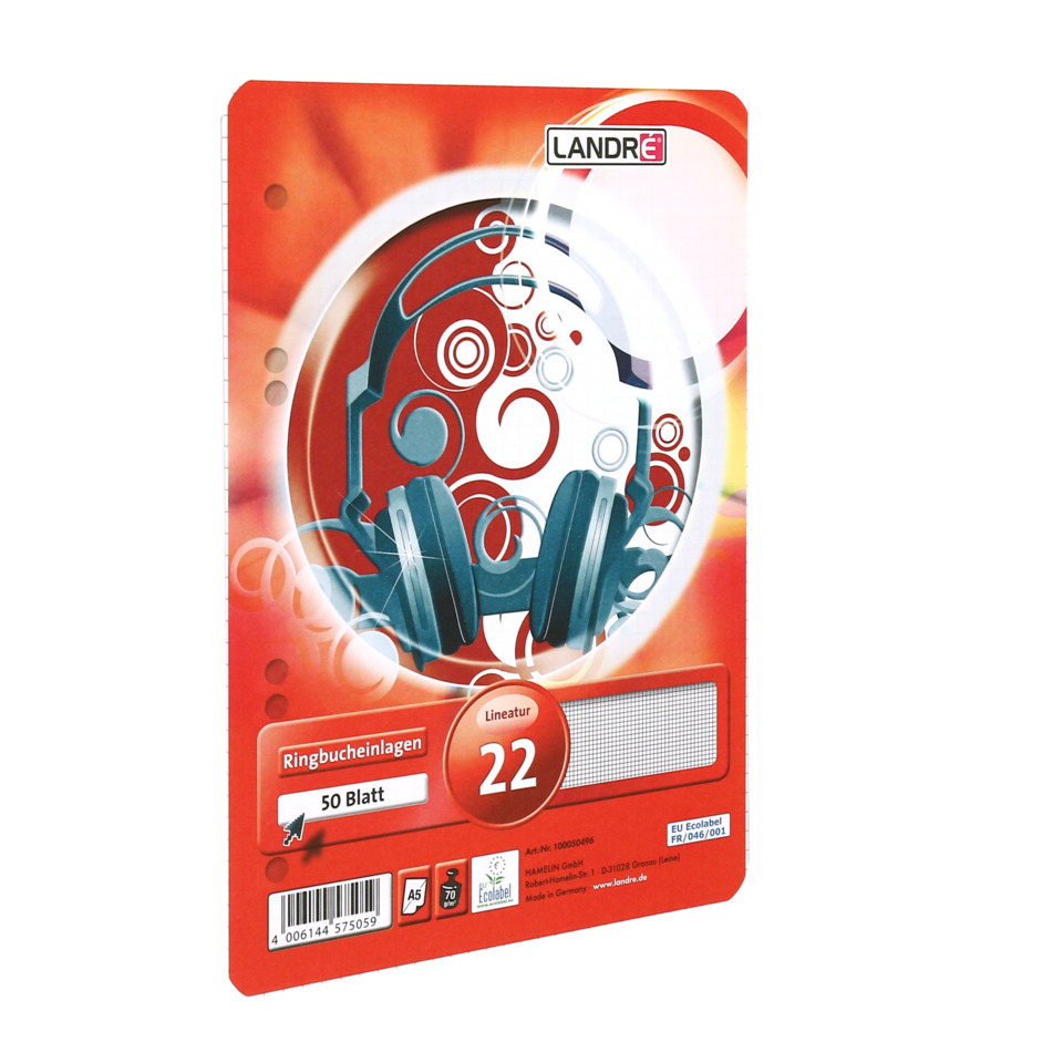 Kopfhörer, Kopfhörer-Zubehör, Kreis-Design, Rote Verpackung, A5-Notizbuchumschlag