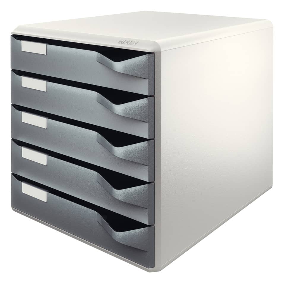 Schubladenkasten, Kunststoffkorpus, Graues Design, Mehrfachschublade, Organizer