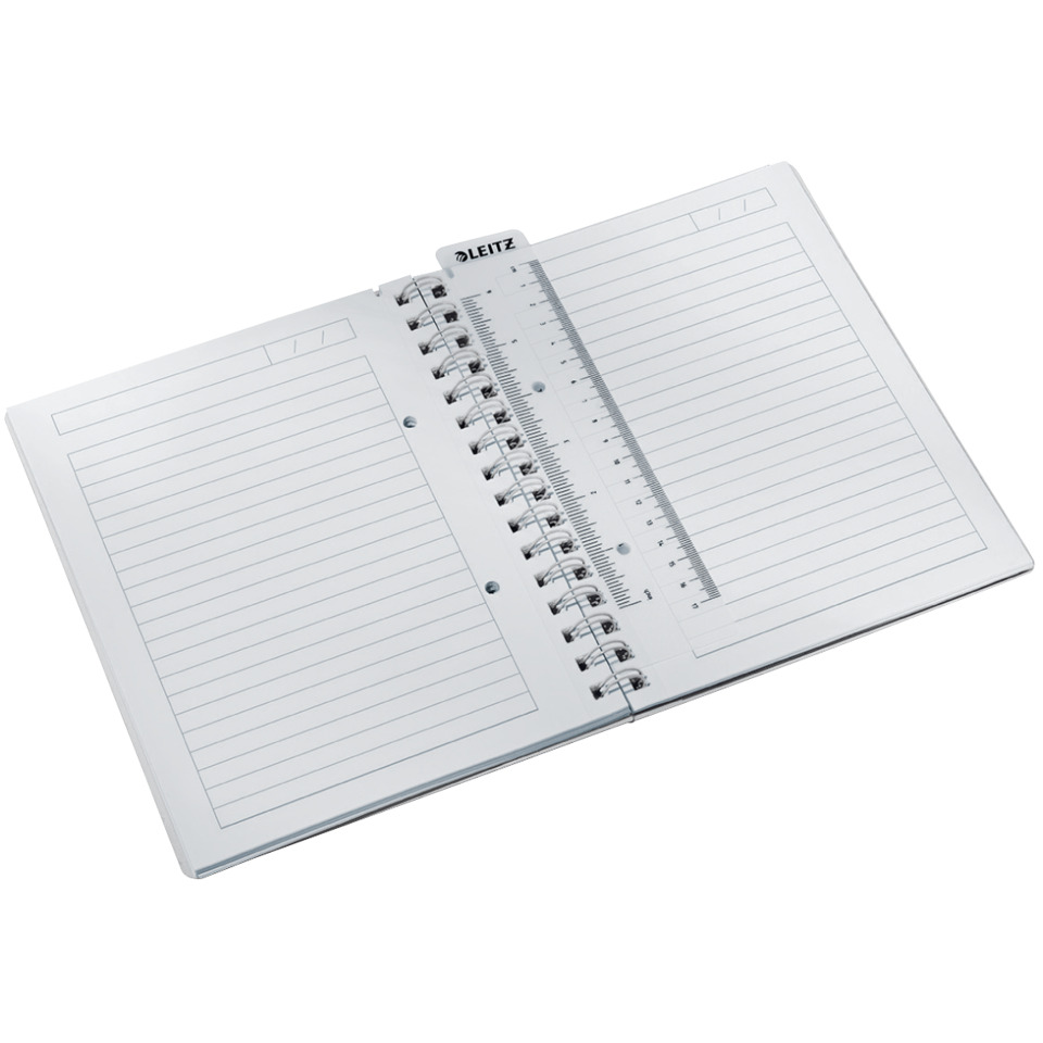 Spiralnotizbuch, Lineatur, Ringbindung, Lineaturblock, A4-Format, notebook, spiral-bound, geriffelt, Lineatur, Lineal