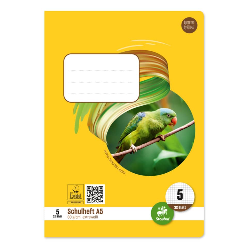 Schulheft, A5, 2erlinie, Tiermotiv, Papierqualität