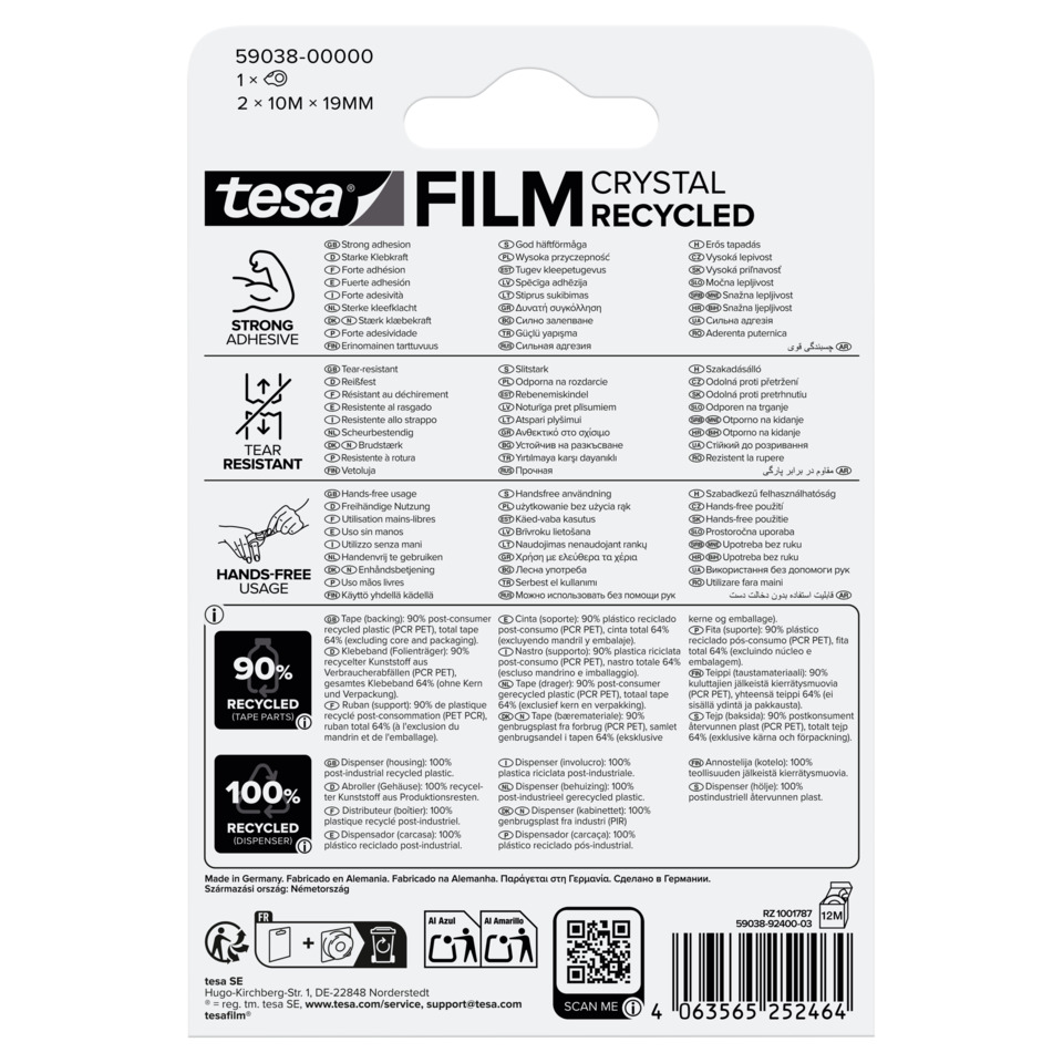 Kristall, recycelt, Film, Kleber, Risshemmung