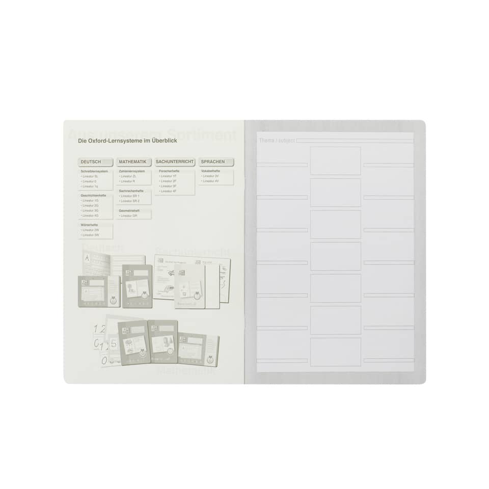 Notebook, Offeneseite, Bildungsstoff, Layoutplan, Deutschland