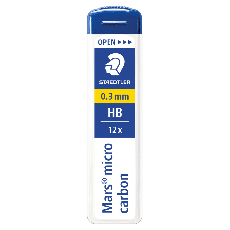 HB Bleistift, 0.3 mm, Mikrolead, Blei, 12 Stück