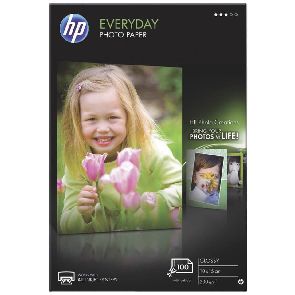 Fotopapier, HP Everyday, Glänzend, 10x15 cm, 100 Blatt