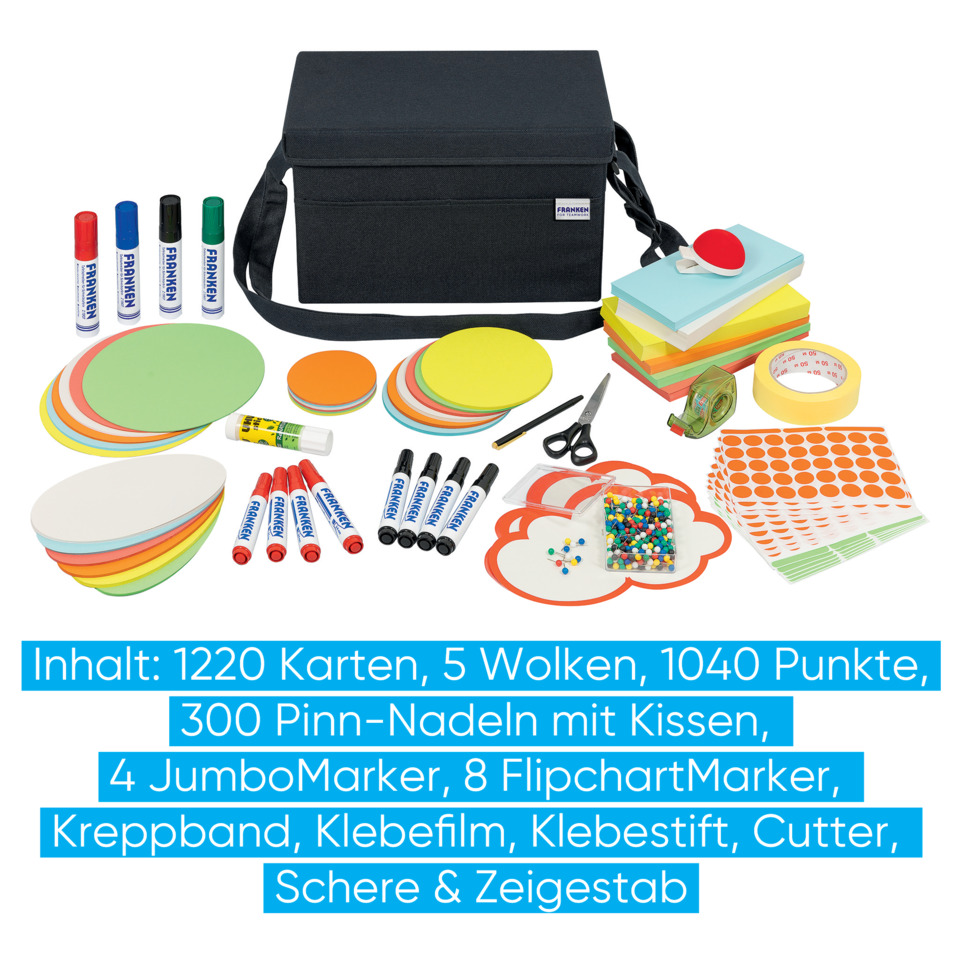Schulmaterial, Karten, Bunt, Pinnwand?, Tragetasche