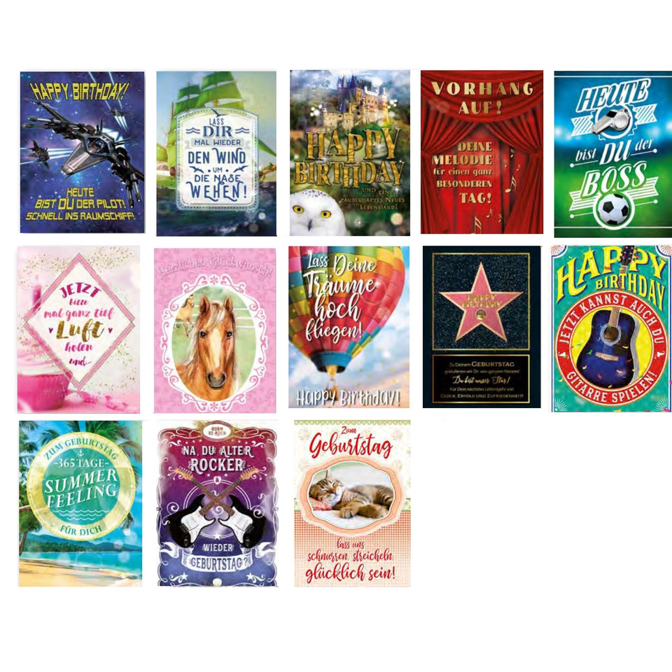 Geburtstag, Karten, Poster, Motiv, Blau/Gelb