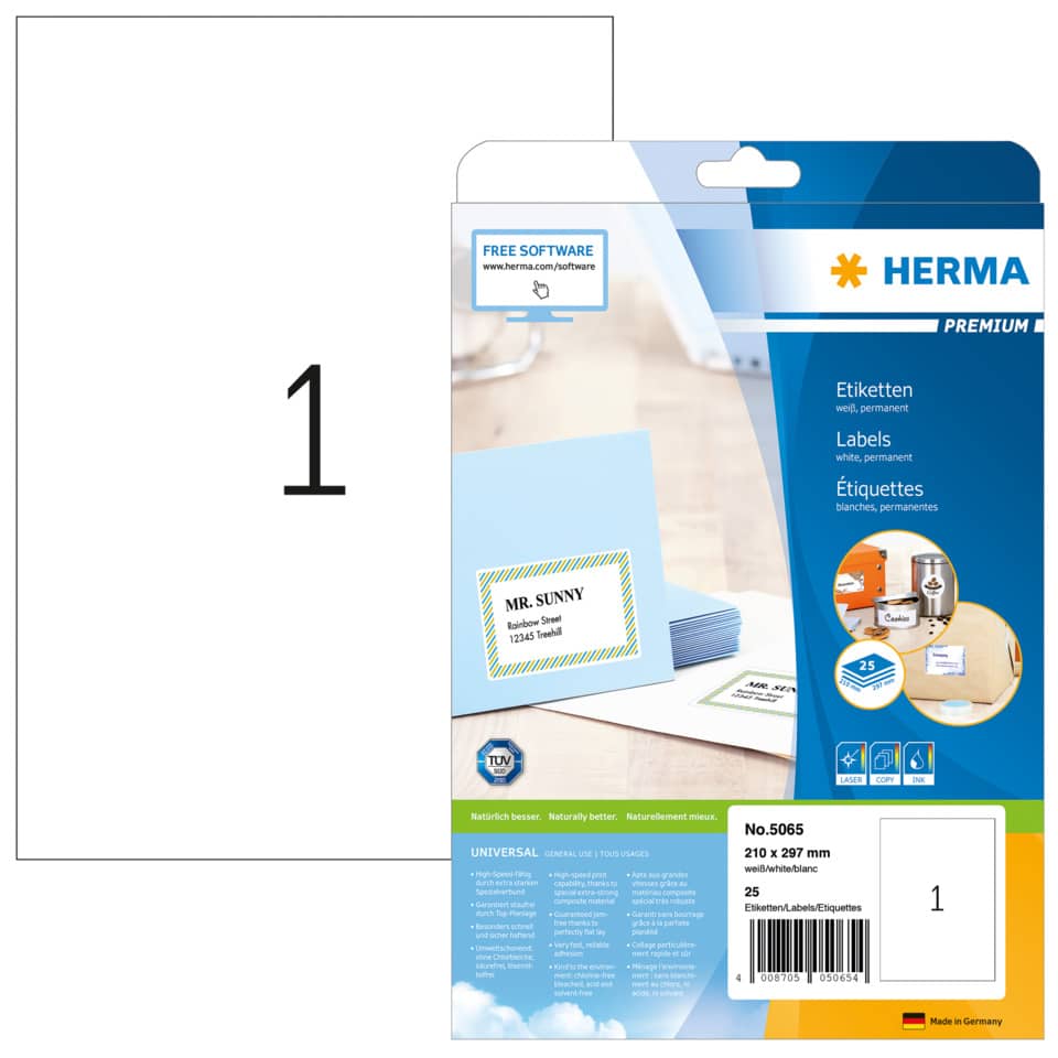Etiketten, Labels, Dokumenteneindruck, Kopierpapier, Universal