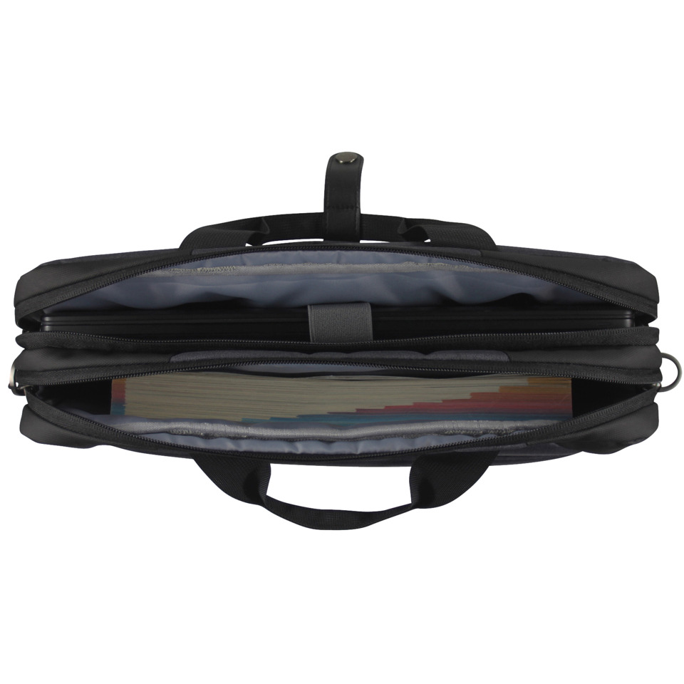 Tasche, Laptopfach, Dokumententasche, Schwarz, Reißverschluss