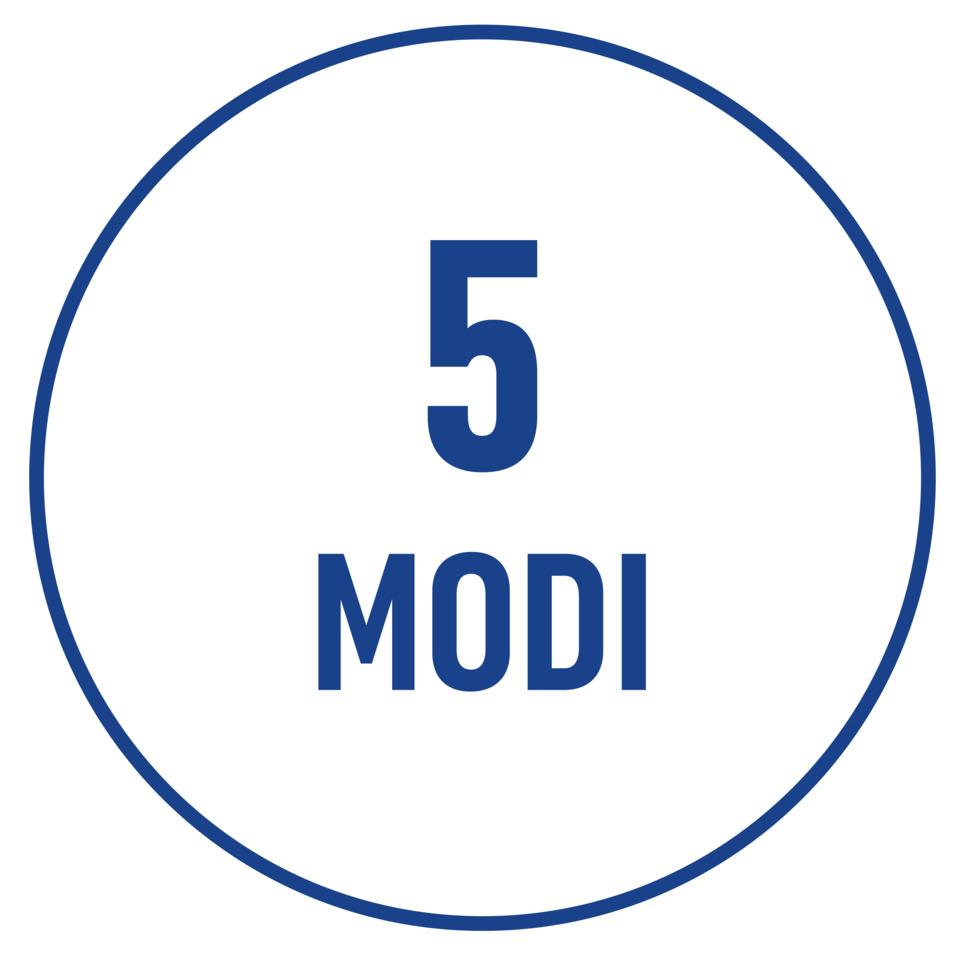 Kreislogo, 5 Modelle, blauer Ring, weißer Hintergrund, Textgrafik
