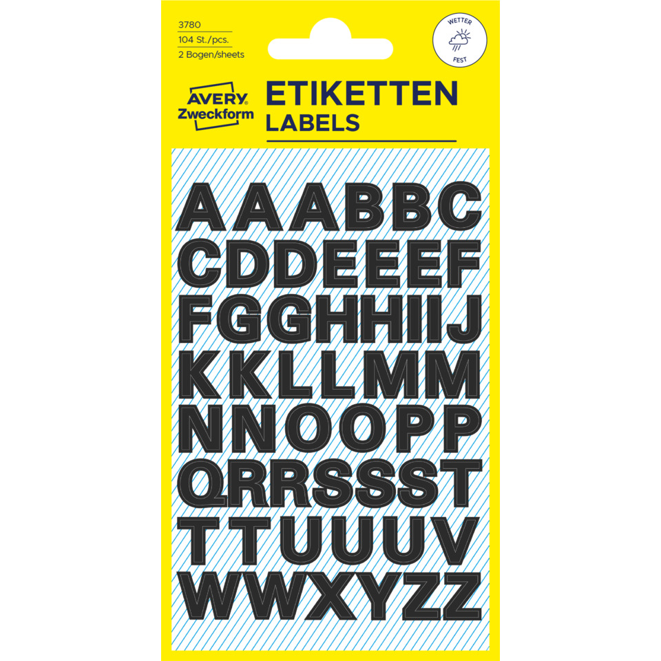 Aufkleber, Etiketten, Buchstaben, Großbuchstaben, Buchstabenblock