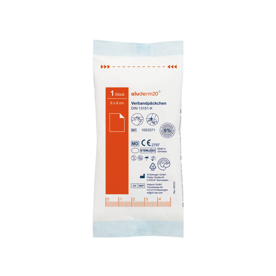 Verbandpäckchen, Wundverband, Din 13151-K, Einwegpaket, Medizinprodukt