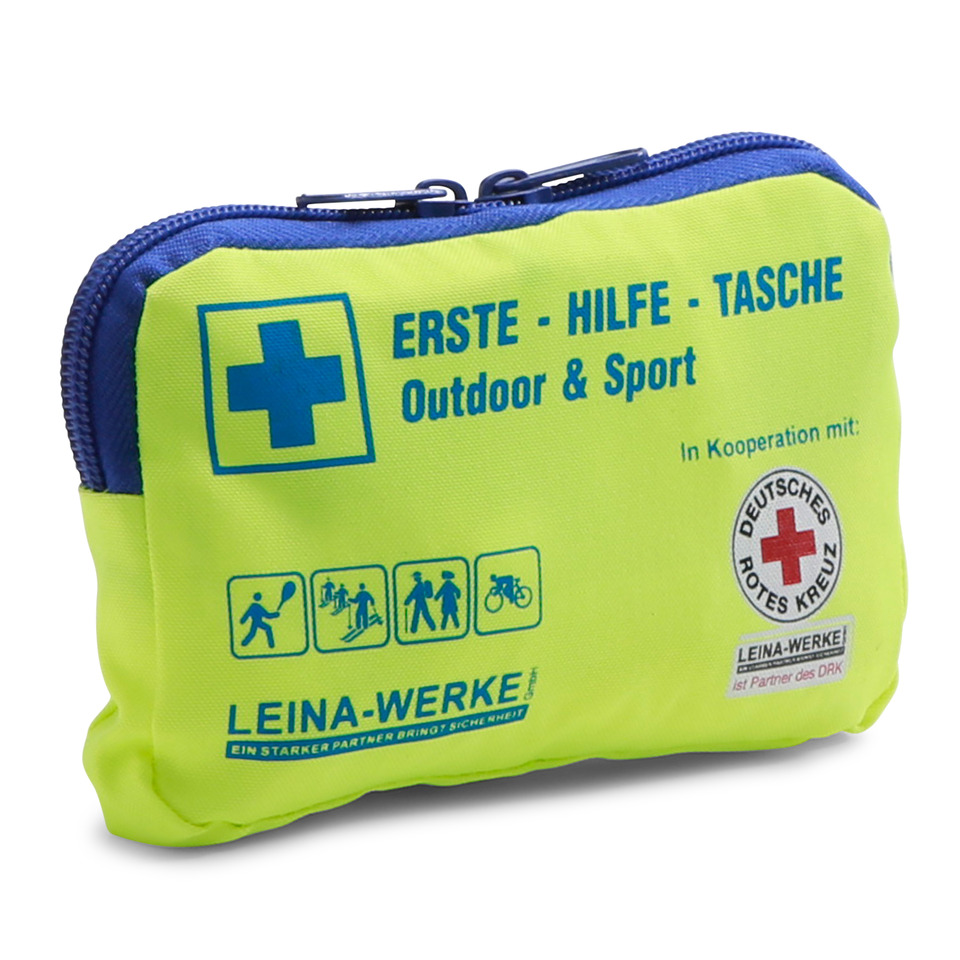 Erste Hilfe Tasche, Outdoor Tasche, Notfallkit, Neon Gelb, Rotes Kreuz Logo