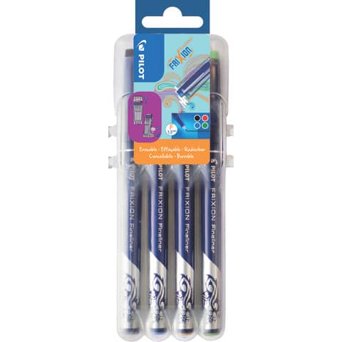 Fineliner FriXion Standardfarben, 4 Stück, sortiert PILOT 4170S4