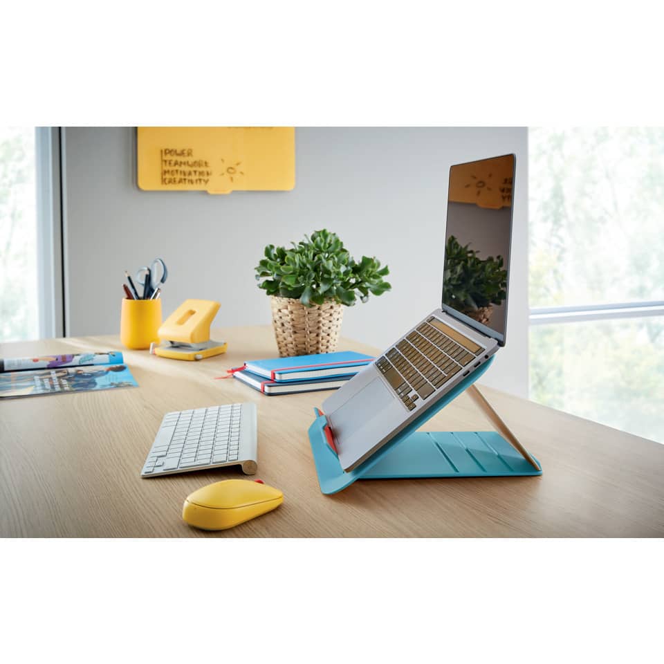 Laptop-Ständer, 2-in-1 Aufbau, Dock für Tablet/Laptop, Schreibtisch-Accessoires, gelbe Maus