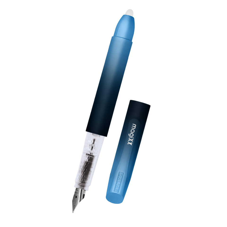 Fountain pen, Blue gradient, Metal nib, Capless design, Ink pen