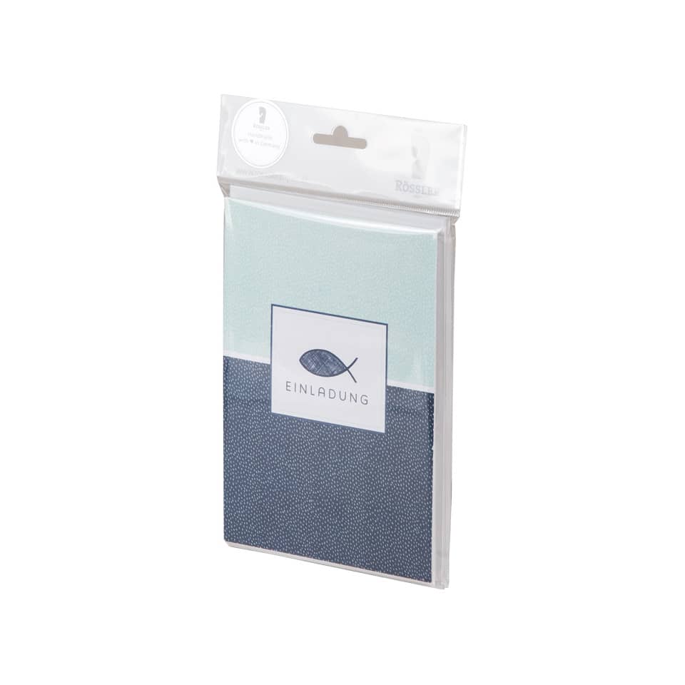 Einladung, Karten, Notizkarte, Papierset, blaues Muster