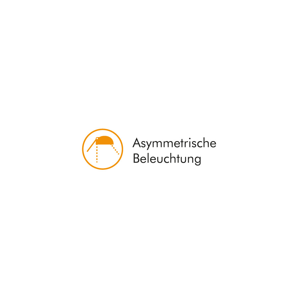 Asymmetrische Beleuchtung, Beleuchtung, Lichtsymbol, Konstruktion, Orange