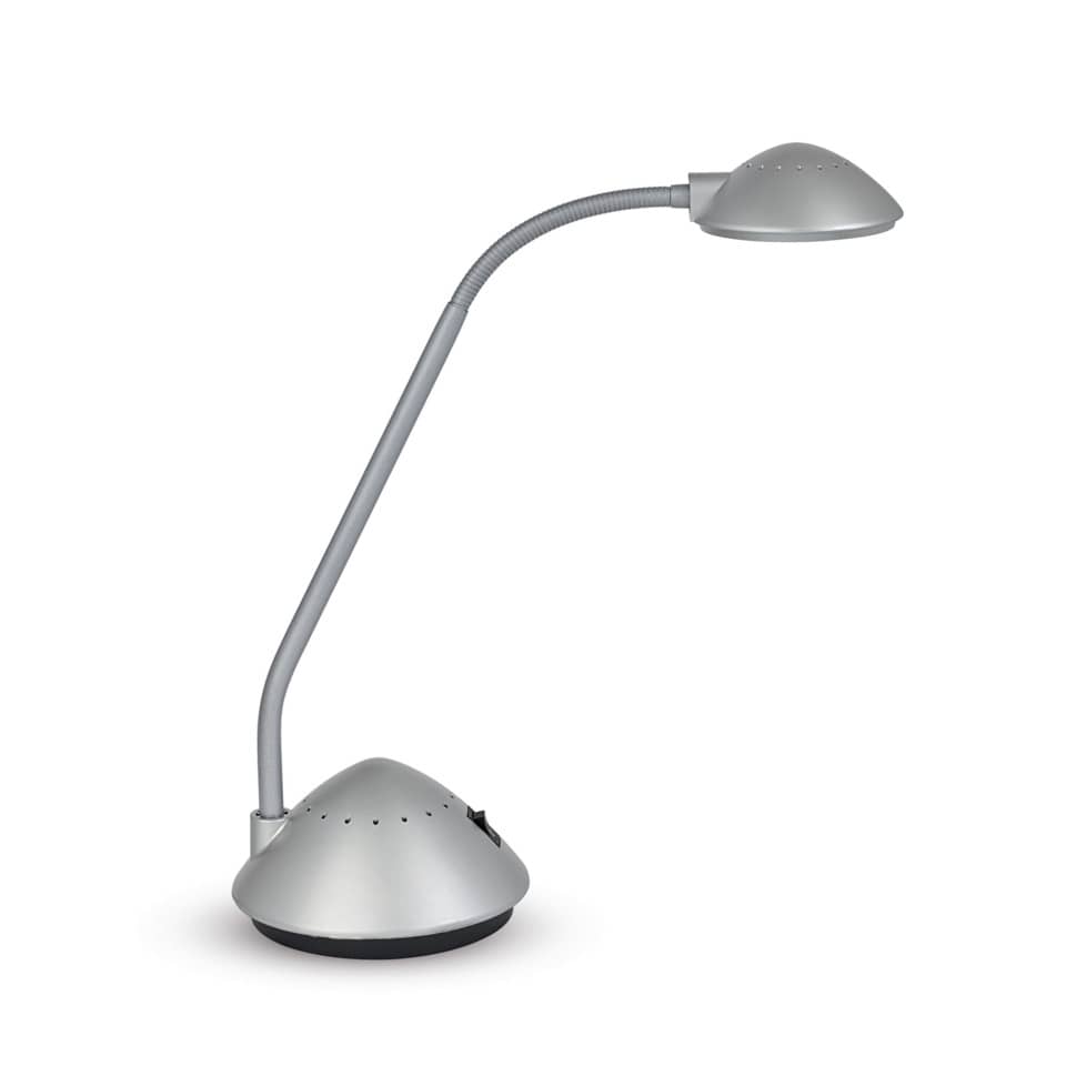 Schreibtischlampe, LED-Lampe, Flexarm, verstellbar, silber