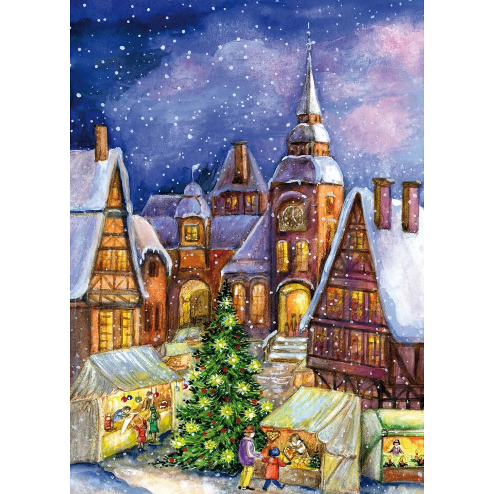 Winter, Stadt, Weihnachten, Markt, Tannenbaum