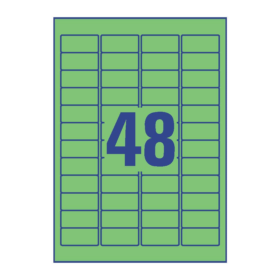 Farbige Etiketten ablösbar, 45,7x21,2mm, 960 Stück, grün AVERY ZWECKFORM L6040-20